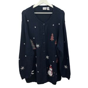 Cherokee Women’s Embroidered Christmas Sweater Size 2X